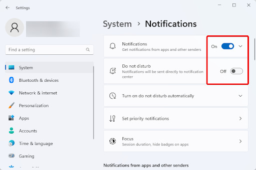 Disable Persistent Notifications