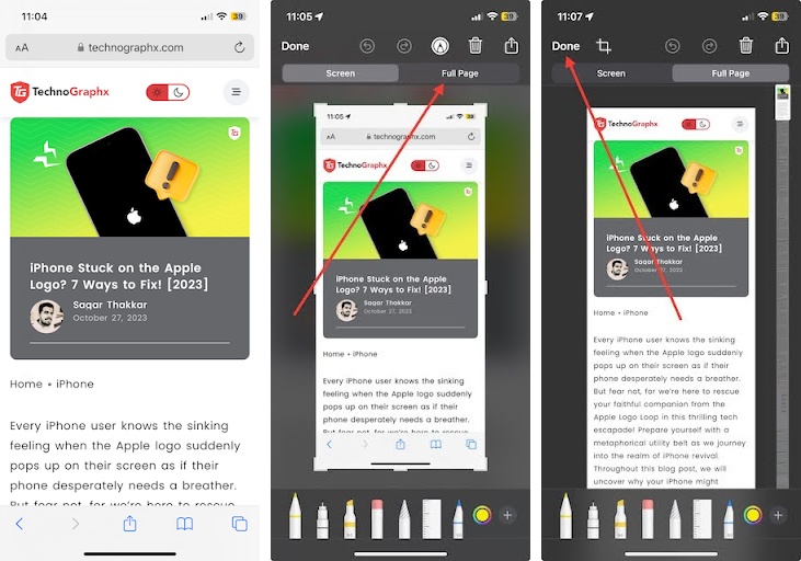 How to Take Full Page Screenshots in Safari on iPhone