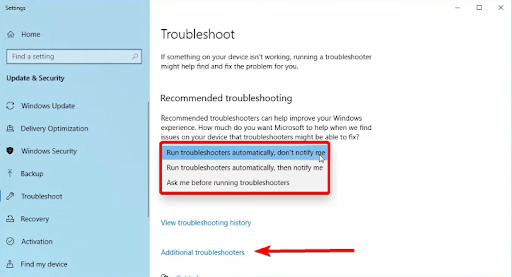 Running Windows Troubleshooters to Repair OS Issues
